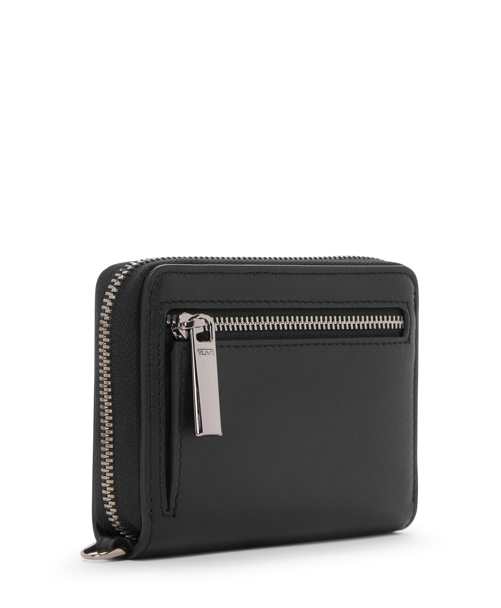 Trifold Zip-Around Wallet BLACK/GUNMETAL Original | TUMI Indonesia