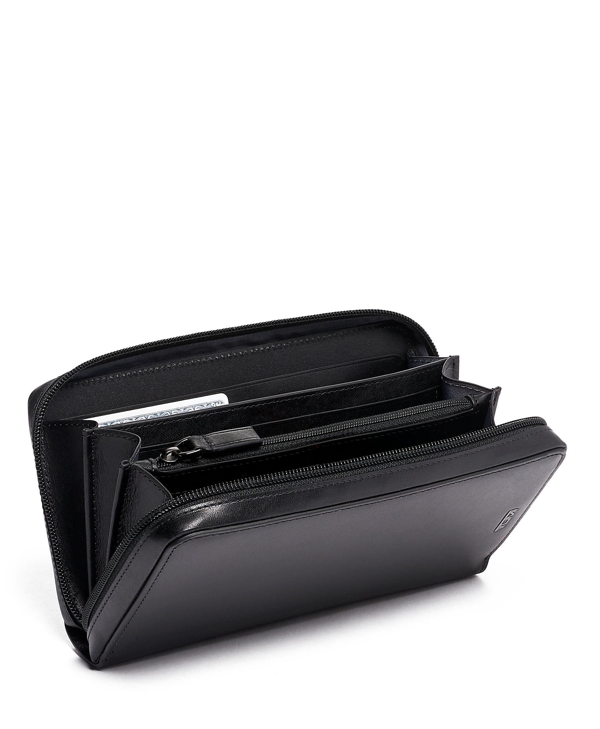 Tumi id lock deals zip around travel wallet