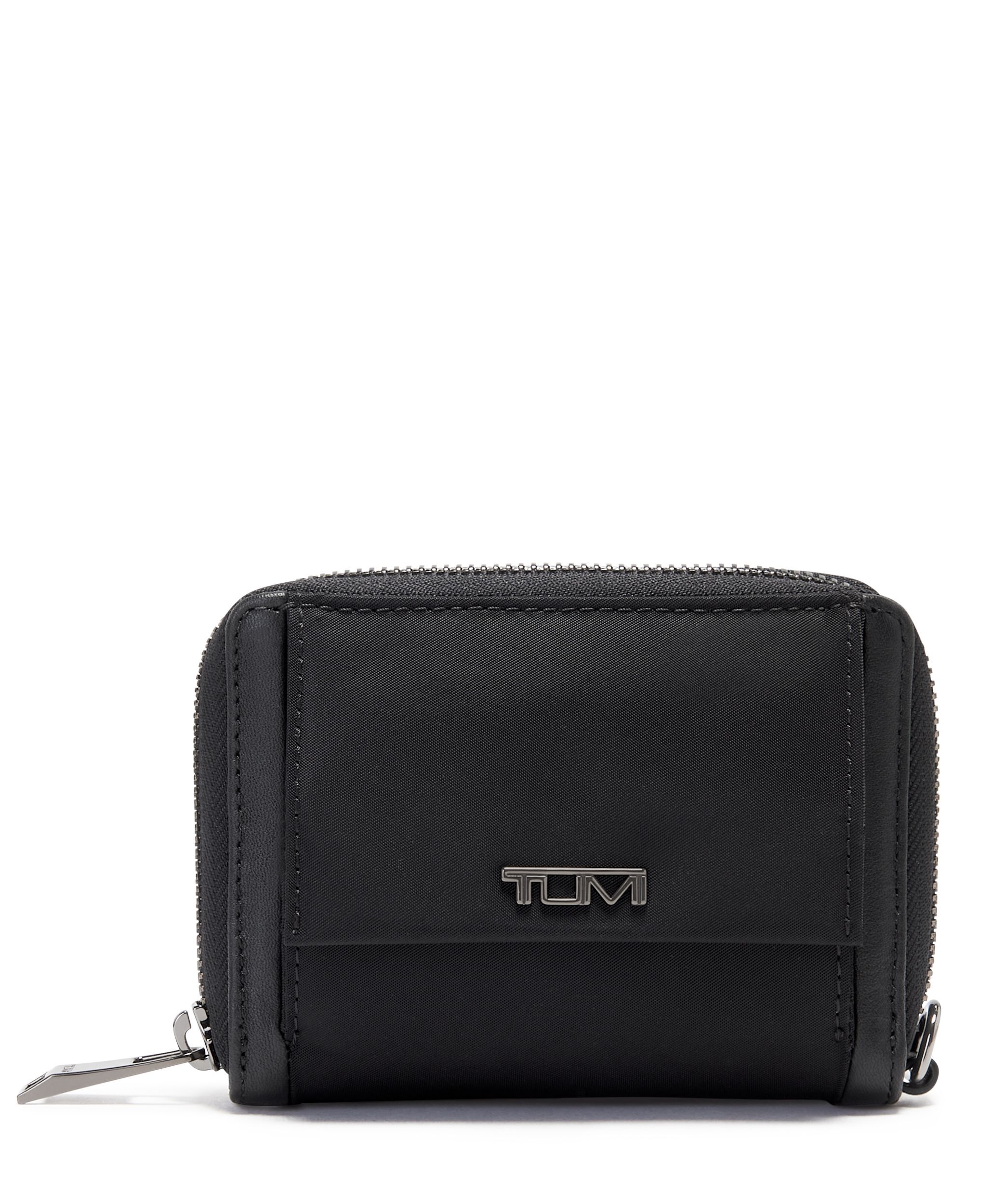 Tri-Fold Zip-Around BLACK/GUNMETAL Original | TUMI Indonesia