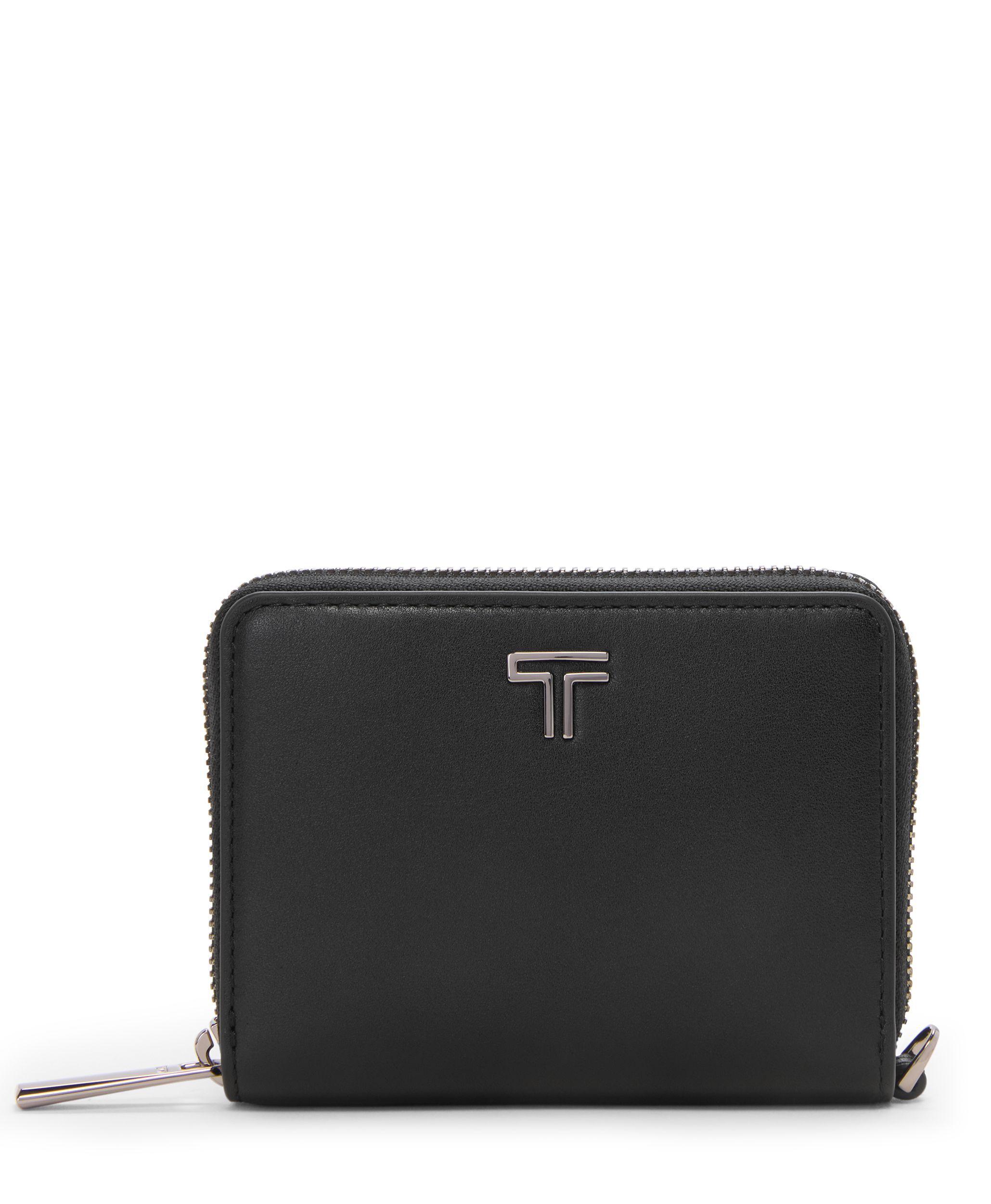 Trifold Zip-Around Wallet BLACK/GUNMETAL Original | TUMI Indonesia