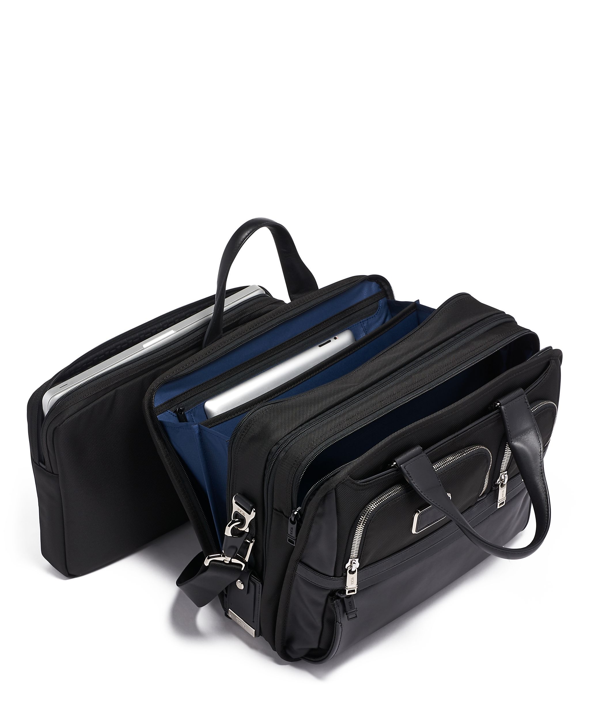 Expandable Organizer Laptop Brief BLACK CHROME Original | TUMI