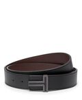 T Buckle Reversible Leather Belt 35mm