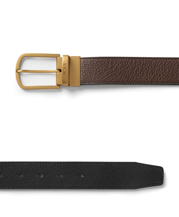 TUMI BELTS Horseshoe Reversible Pebbled Leather Belt 35mm  hi-res | TUMI