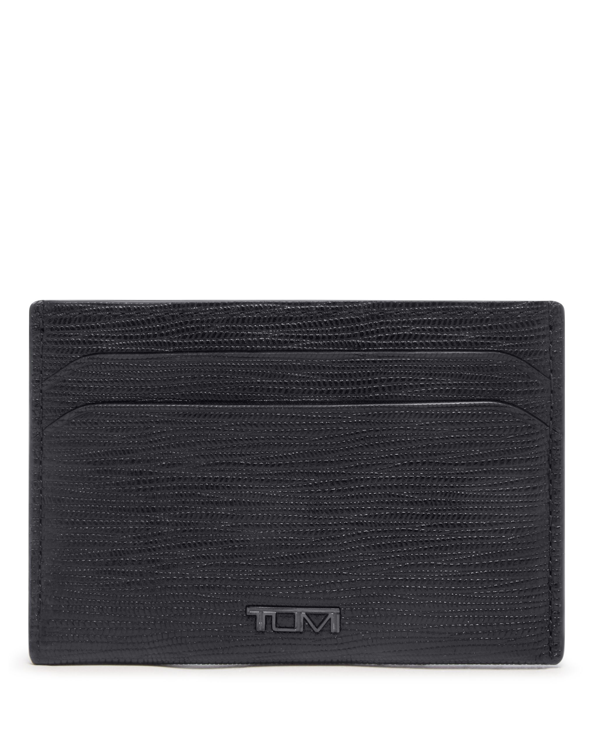 Slim Card Case BLACK EMBOSSED Original | TUMI Indonesia