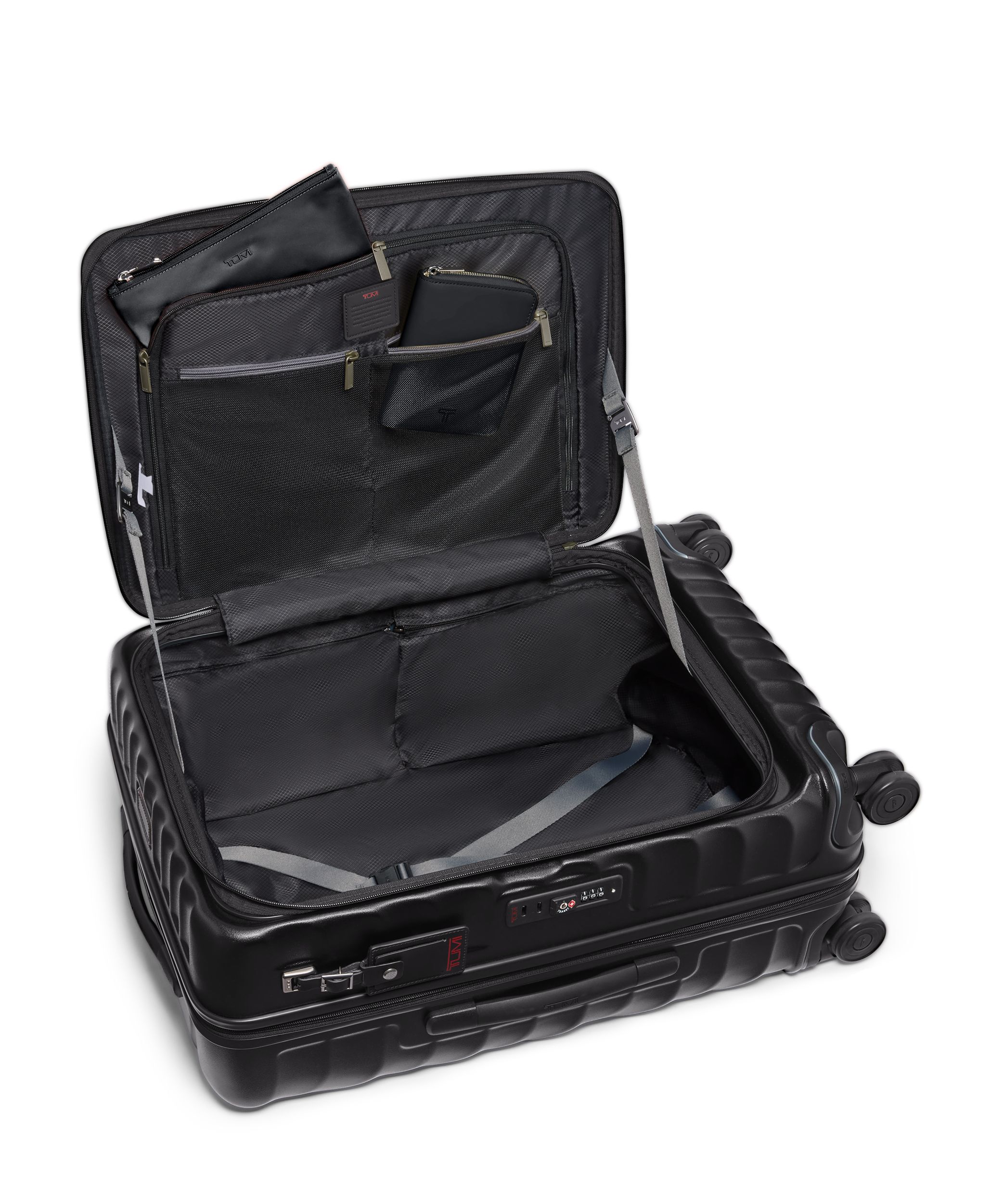 Medium Front Access Expandable Checked BLACK TEXTURE Original